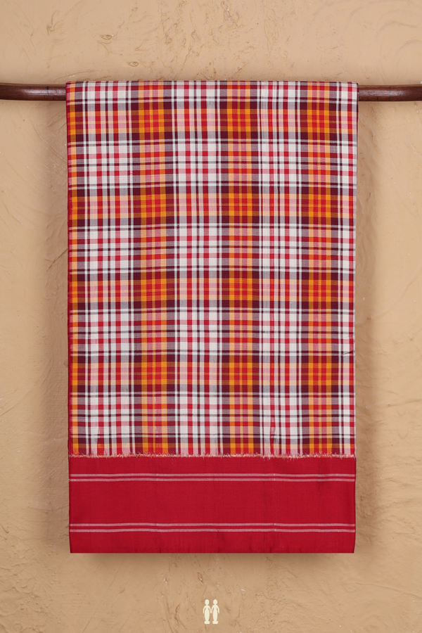 Pochampally Silk Saree In Multicolor With Checks Design