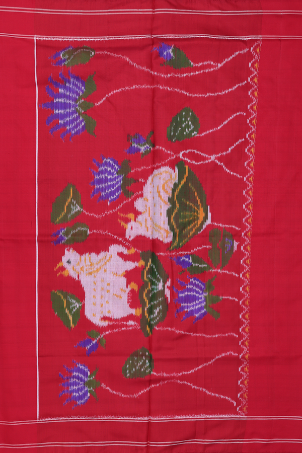 Pochampally Silk Saree In Multicolor With Checks Design