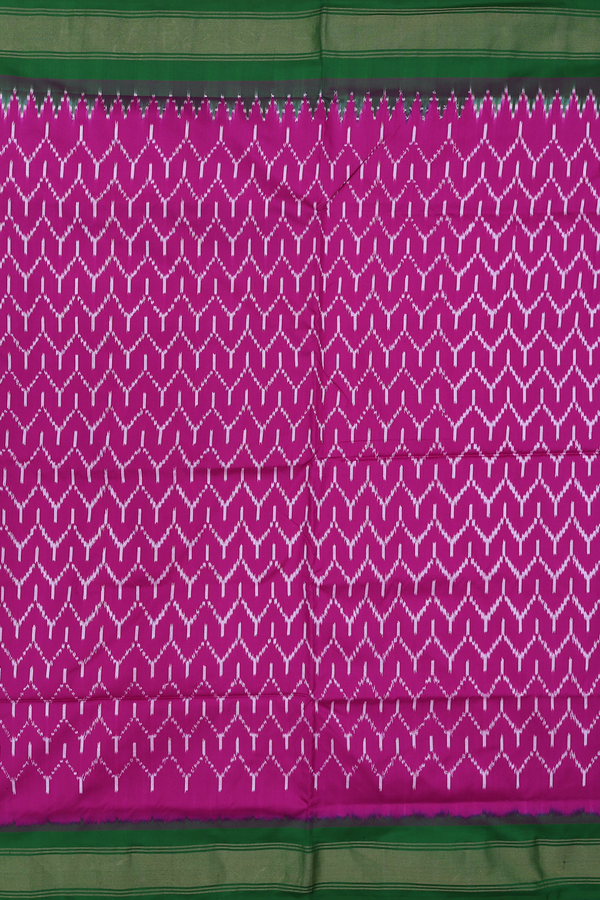 Pochampally Silk Saree In Purple With Chevron Design