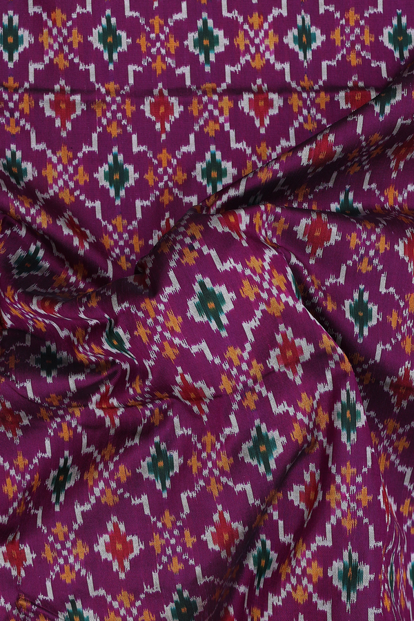 Pochampally Silk Saree In Deep Purple With Diamond Design