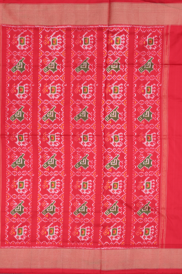Pochampally Silk Saree In Yellow With Ikat Design