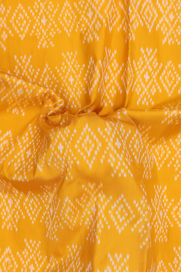 Pochampally Silk Saree In Yellow With Ikat Design