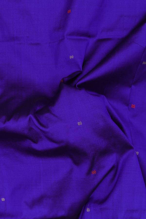 Pochampally Silk Saree In Royal Blue With Threadwork Buttis