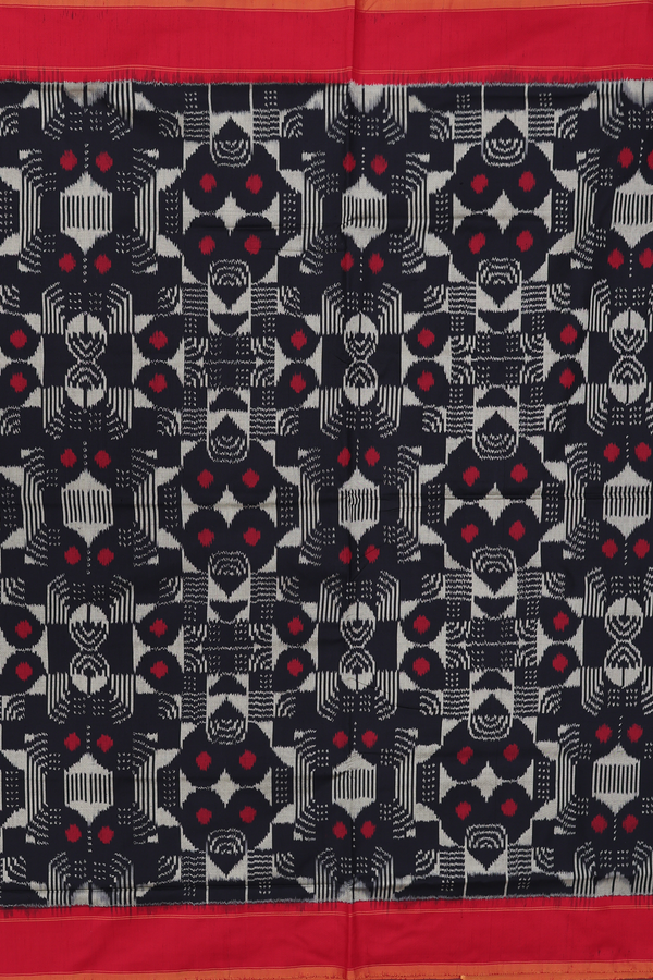 Pochampally Silk Saree In Black With Allover Design