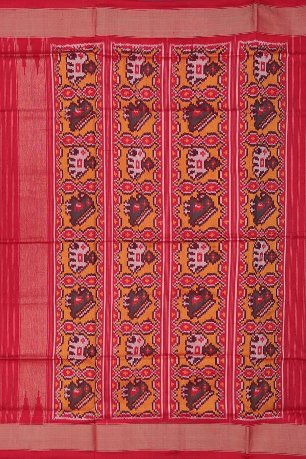 Pochampally Silk Saree In Royal Blue With Contrast Border