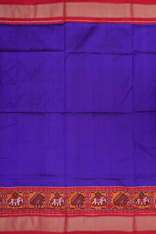 Pochampally Silk Saree In Royal Blue With Contrast Border