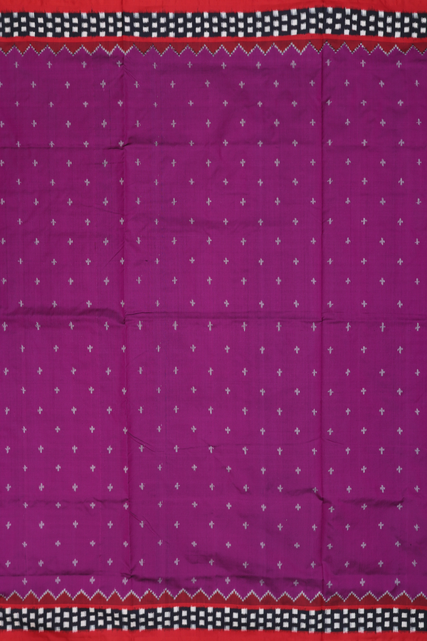 Pochampally Silk Saree In Purple With Ikat Buttis