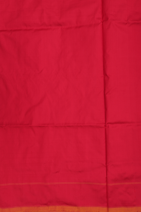 Pochampally Silk Saree In Red With Ikat Design