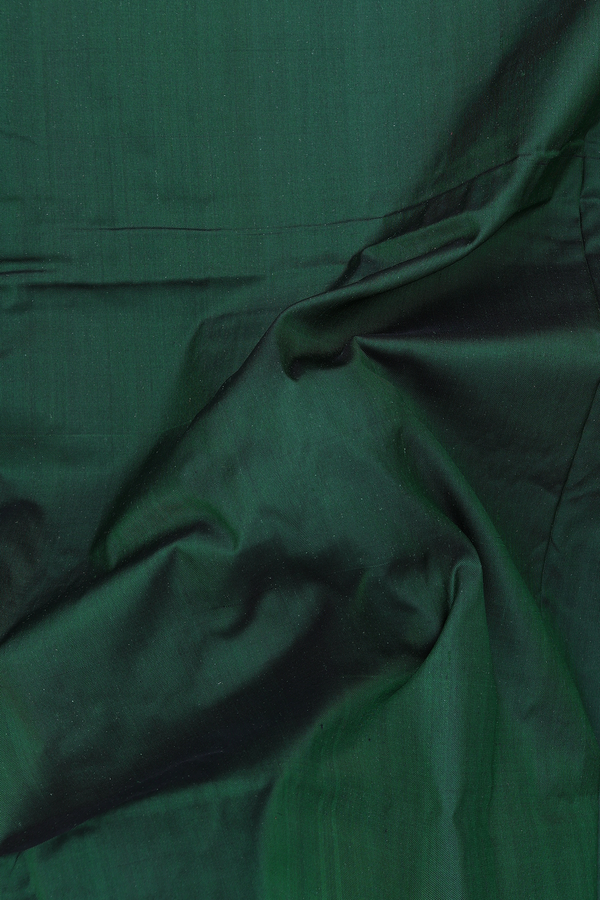 Pochampally Silk Saree In Forest Green With Contrast Border