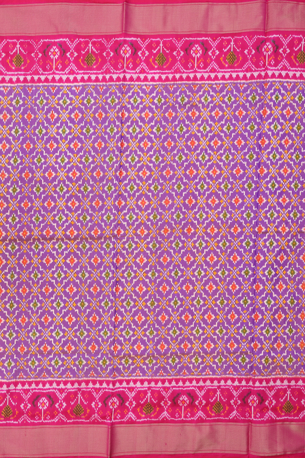 Pochampally Silk Saree In Purple With Diamond Design