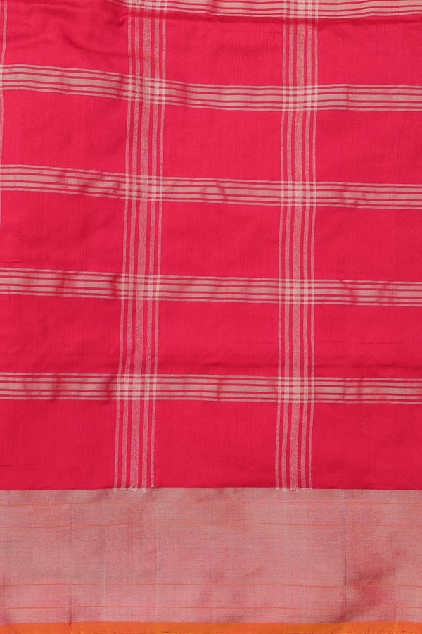 Pochampally Silk Saree In Red With Checks Design