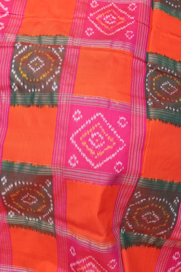 Pochampally Silk Saree In Multicolor With Checks Design