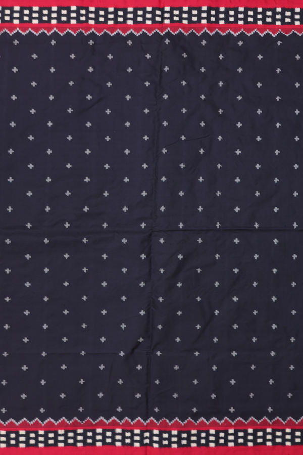 Pochampally Silk Saree In Black With Ikat Buttas
