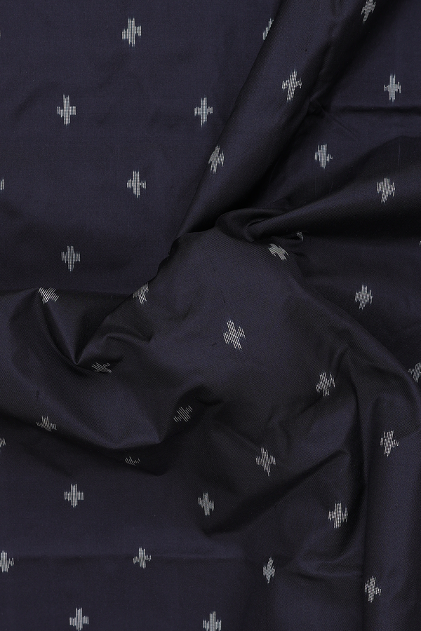 Pochampally Silk Saree In Black With Ikat Buttas