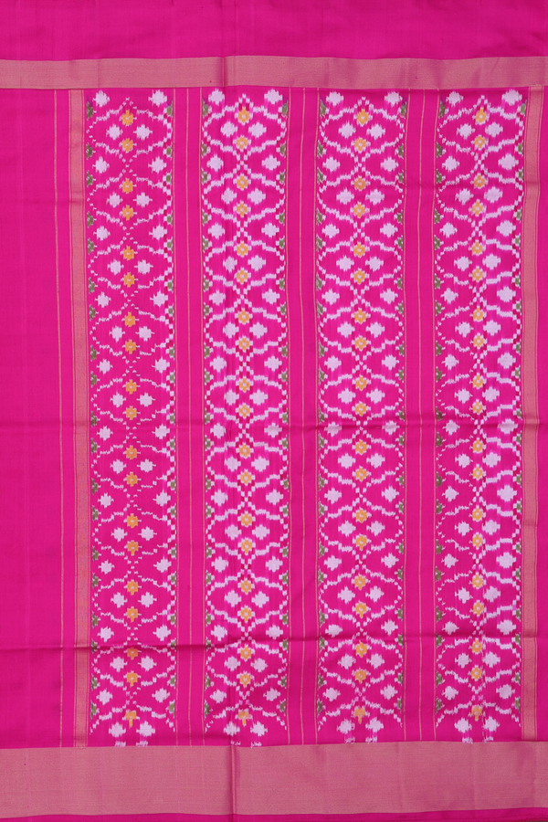 Pochampally Silk Saree Yellow And Cream With Stripes Design