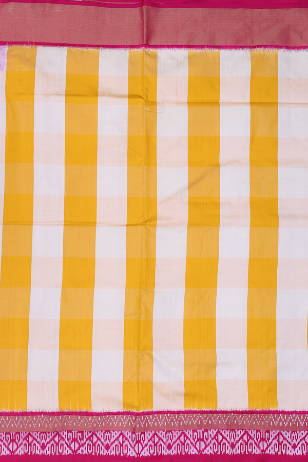 Pochampally Silk Saree Yellow And Cream With Stripes Design