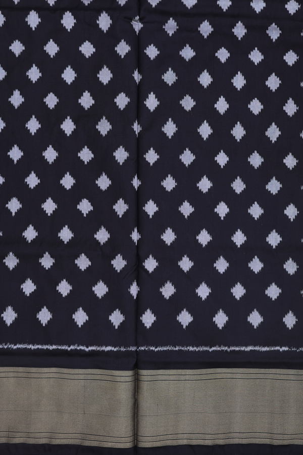 Pochampally Silk Saree In White With Ikat Design