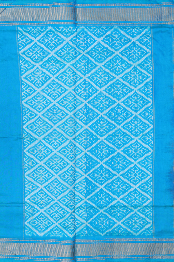 Pochampally Silk Saree In Parrot Green With Contrast Border