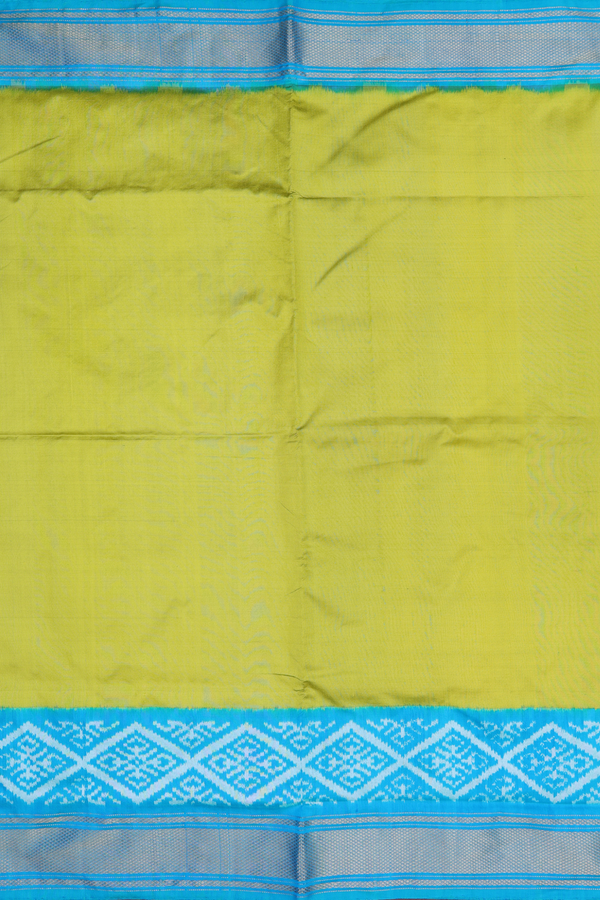 Pochampally Silk Saree In Parrot Green With Contrast Border
