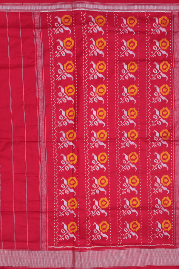 Pochampally Silk Saree In Yellow With Ikat Design