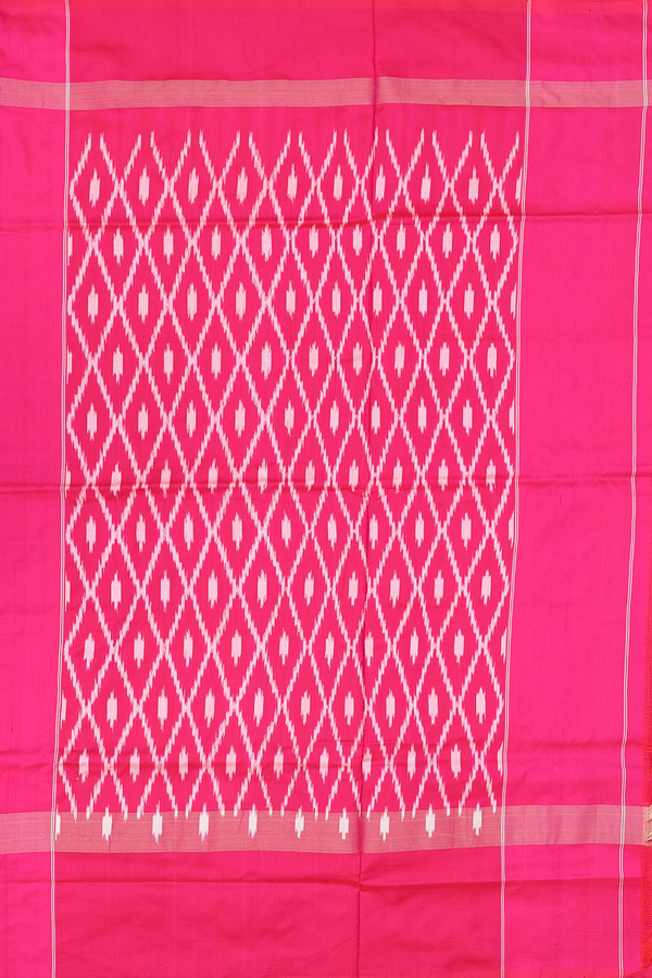 Pochampally Silk Saree In Royal Blue With Ikat Design