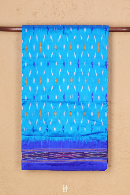 Pochampally Silk Saree In Blue With Allover Design