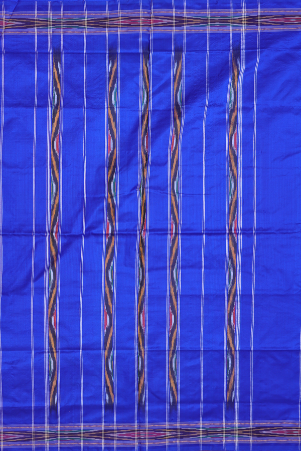 Pochampally Silk Saree In Blue With Allover Design