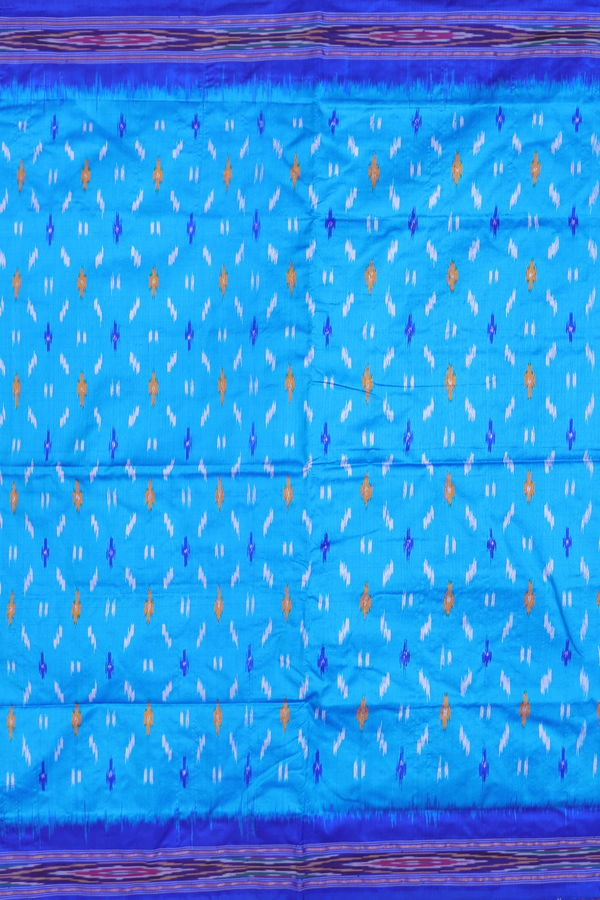 Pochampally Silk Saree In Blue With Allover Design