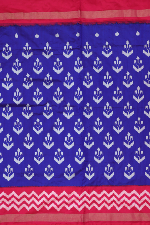 Pochampally Silk Saree In Royal Blue With Allover Buttas