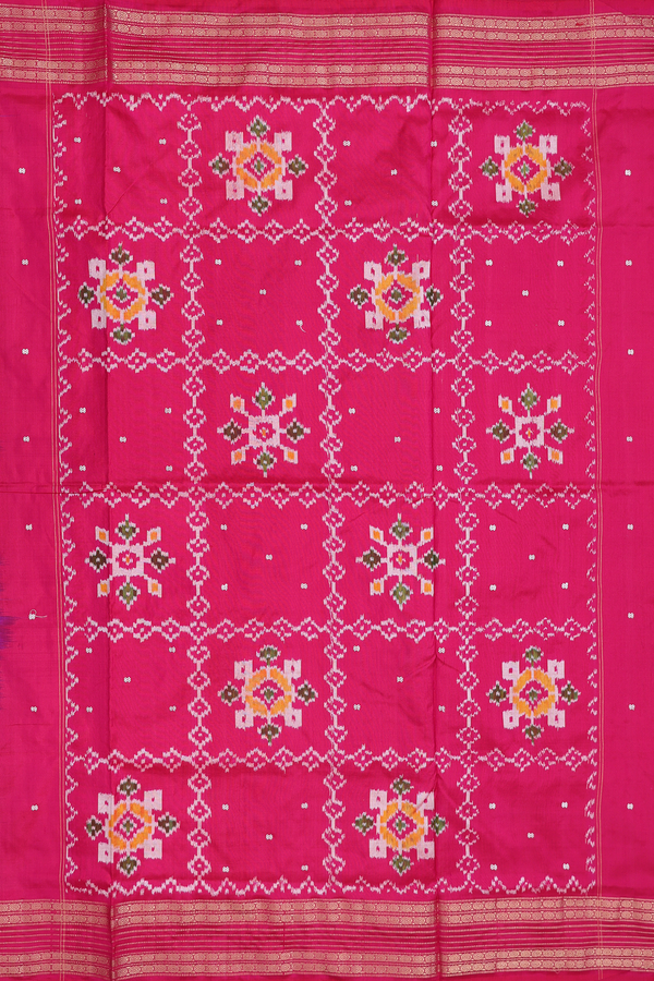 Pochampally Silk Saree In Indigo Blue With Threadwork Buttis