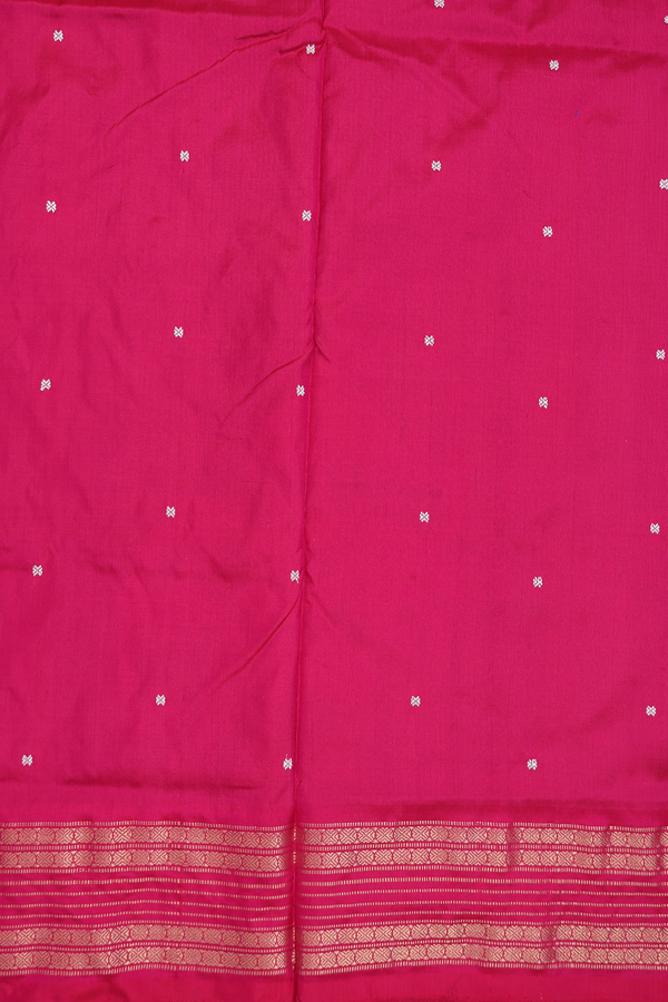 Pochampally Silk Saree In Indigo Blue With Threadwork Buttis