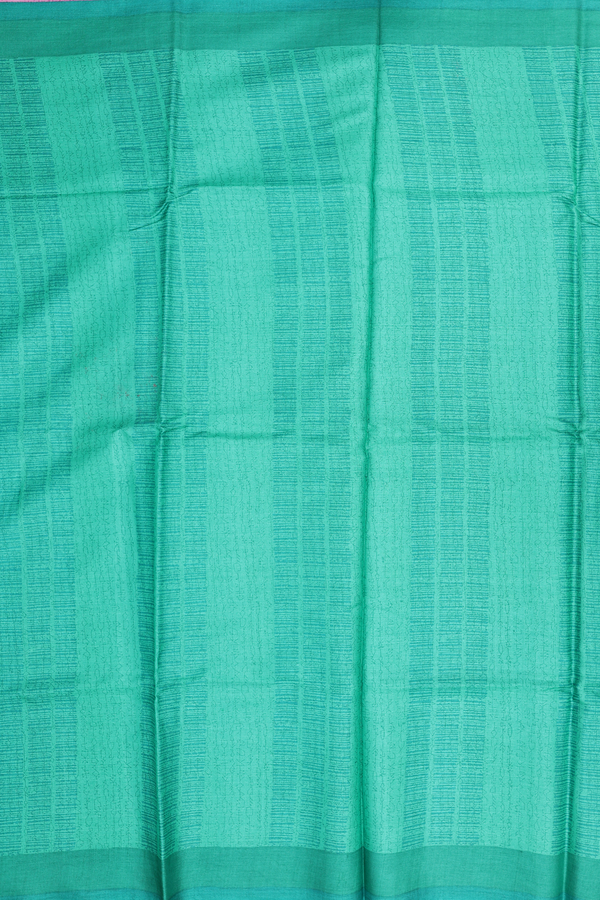 Tussar Silk Saree In Green With Allover Design