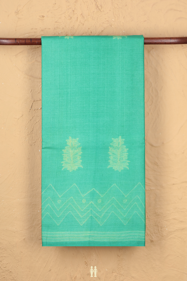 Tussar Silk Saree In Aqua Green With Shibori Design