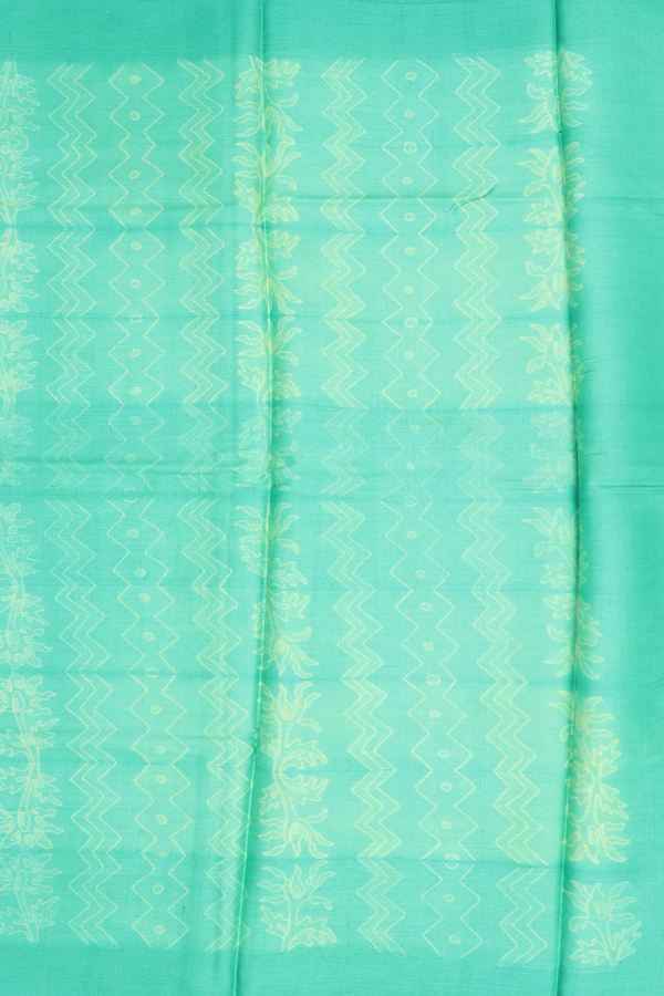 Tussar Silk Saree In Aqua Green With Shibori Design