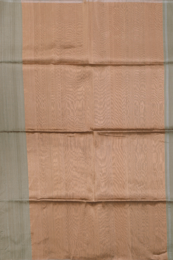 Raw Silk Saree In Cardamom Green With Zari Pallu
