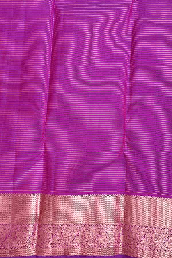 Kanchipuram Silk Saree In Grape Purple With Checks Design