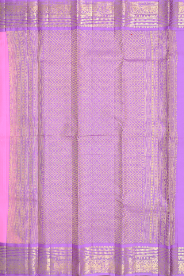 Kanchipuram Silk Saree In Pink With Zari Motifs