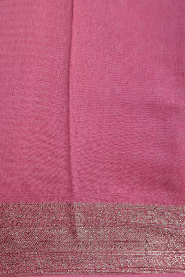 Chanderi Cotton Saree In Mulberry With Printed Design