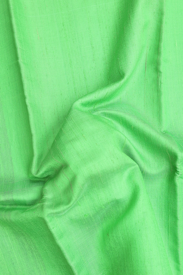 Jute Saree In Parrot Green With Contrast Border
