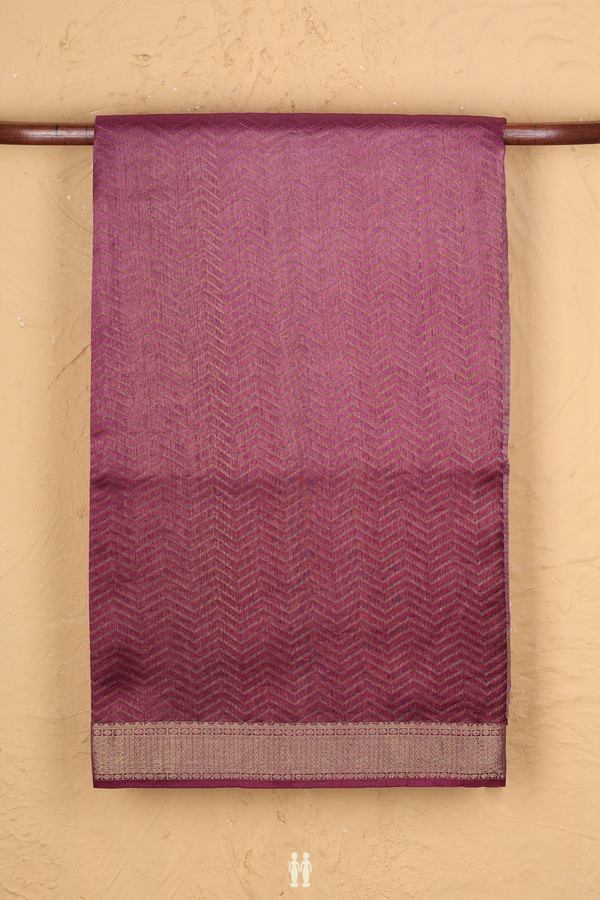 Raw Silk Saree In Shades Of Purple With Chevron Design