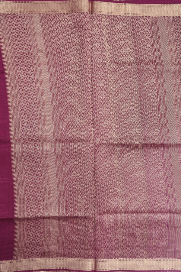 Raw Silk Saree In Shades Of Purple With Chevron Design