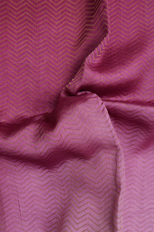 Raw Silk Saree In Shades Of Purple With Chevron Design