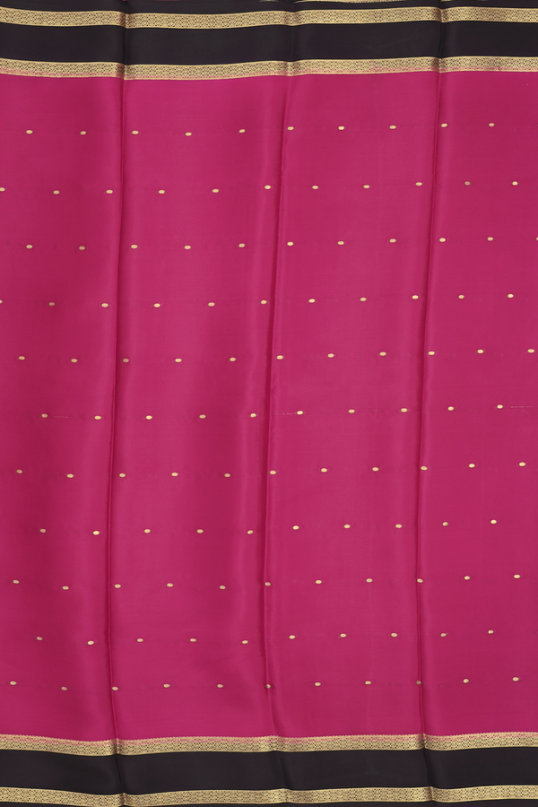 Mysore Silk Saree In Dark Pink With Zari Buttas