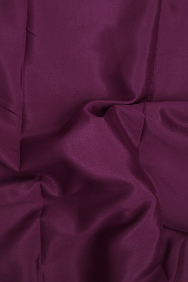 Mysore Silk Saree In Plain Plum Purple With Peacock Border