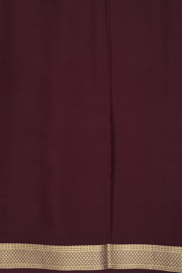 Mysore Silk Saree In Chocolate Brown With Stripes Design