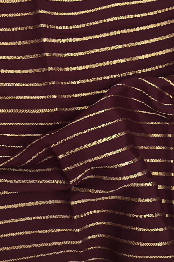 Mysore Silk Saree In Chocolate Brown With Stripes Design