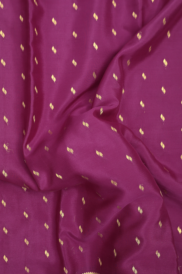 Mysore Silk Saree In Grape Purple With Zari Buttis