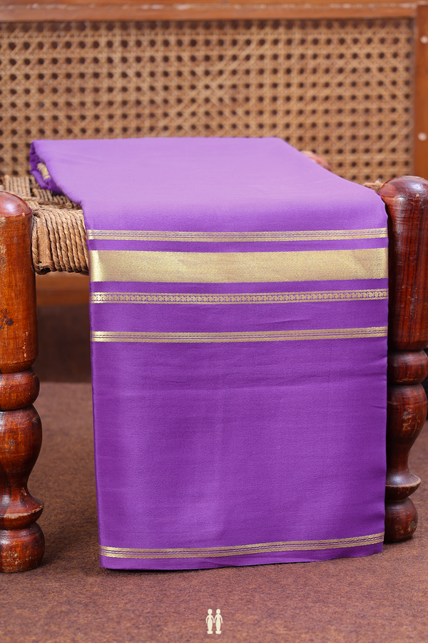 Mysore Silk Saree In Purple With Zari Border