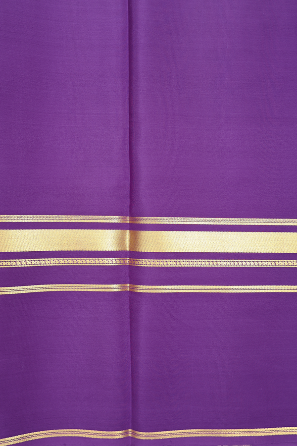 Mysore Silk Saree In Purple With Zari Border