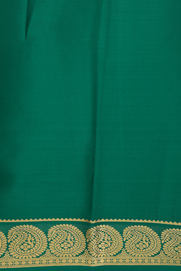 Mysore Silk Saree In Green With Paisley Border